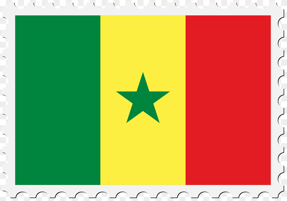 Stamp Senegal Flag Clipart, Symbol, Star Symbol Png Image