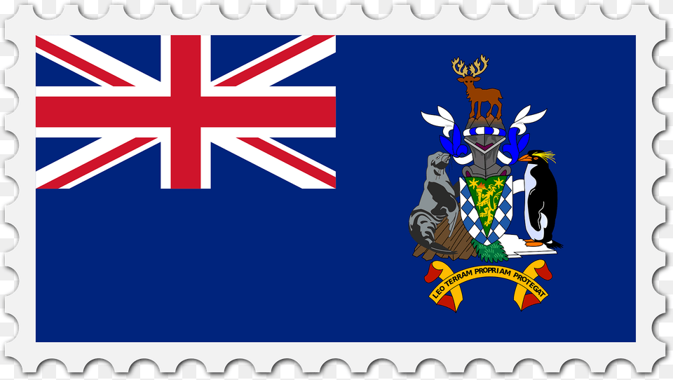 Stamp South Georgia Sandwich Islands Flag Clipart, Animal, Bird, Penguin Free Png