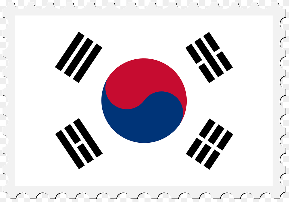Stamp South Korea Flag Clipart, Postage Stamp, Logo Png Image
