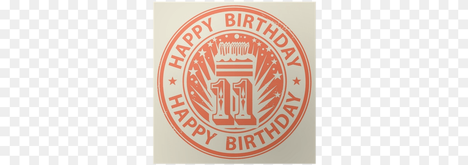 Stamp With Candles Cake And The Text Happy Birthday Cholesterol Stamp, Logo, Emblem, Symbol Free Png Download