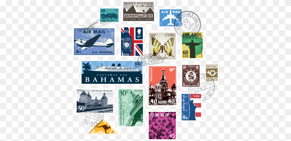 Stamps Stamps Wall Stickers, Postage Stamp, Aircraft, Airplane, Transportation Png