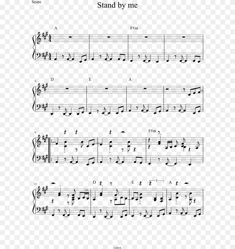 Stand By Me Sheet Music 1 Of 4 Pages Stand By Me Piano Part, Gray Free Png
