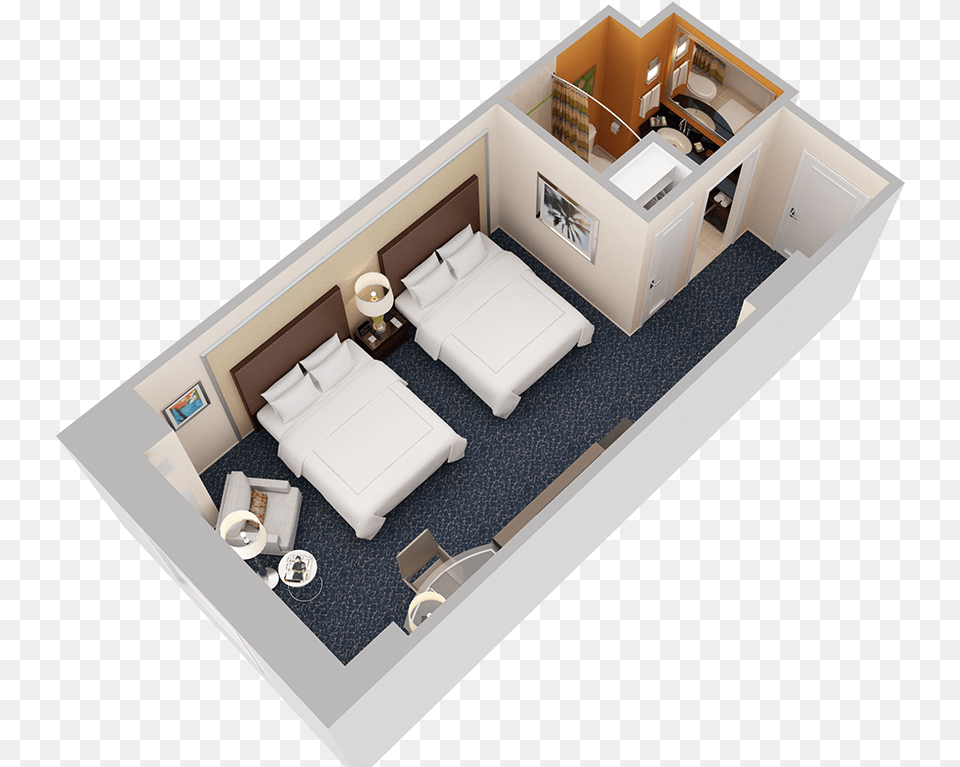 Standard Double Queen Room Floor Plan, Furniture, Diagram, Couch, Architecture Free Transparent Png