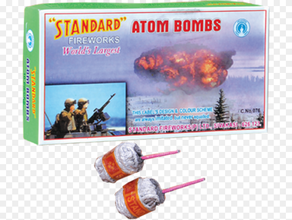 Standard Fireworks Atom Bomb Standard Fireworks, Person, Nuclear, Gun, Weapon Png Image