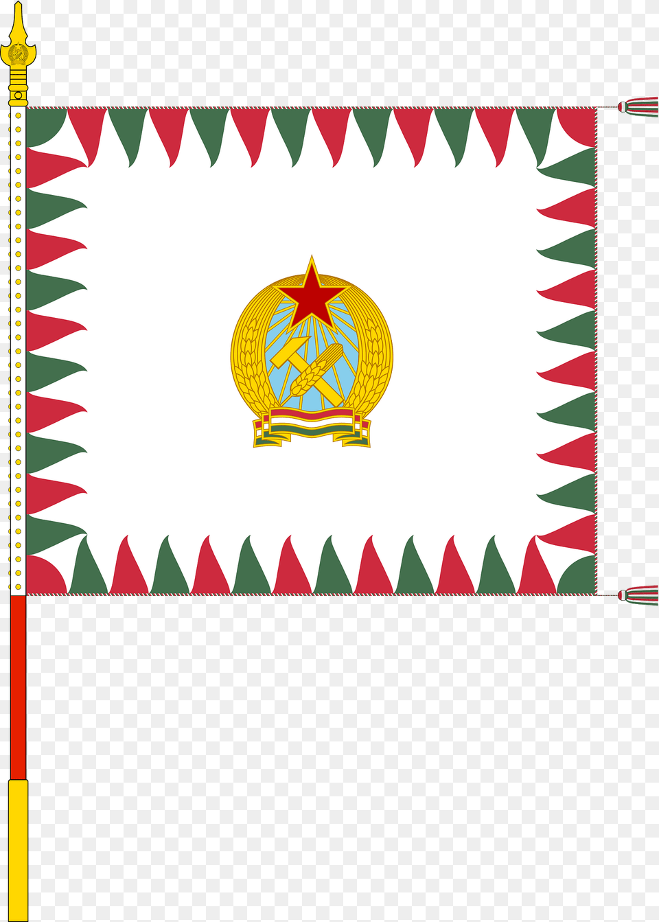 Standard For Armoured Regiments Of The Hungarian Defence Forces 1949 1950 With Staff Clipart Free Transparent Png