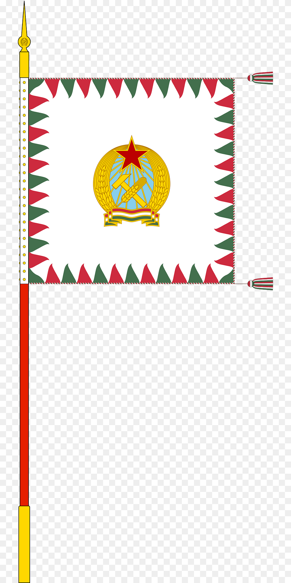 Standard For Motorised Rifle Regiments Of The Hungarian Defence Forces 1949 1950 With Staff Clipart Free Transparent Png