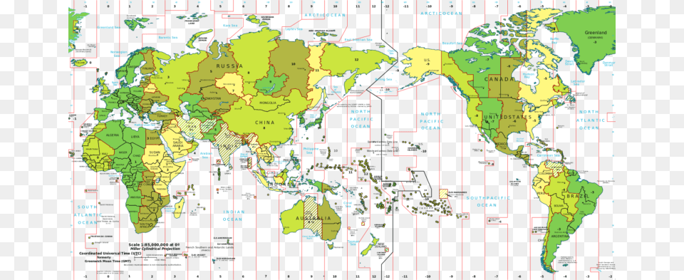Standard Time Zones Of The World Pacific Centered On Pacific Time Zone World, Chart, Plot, Map, Atlas Png