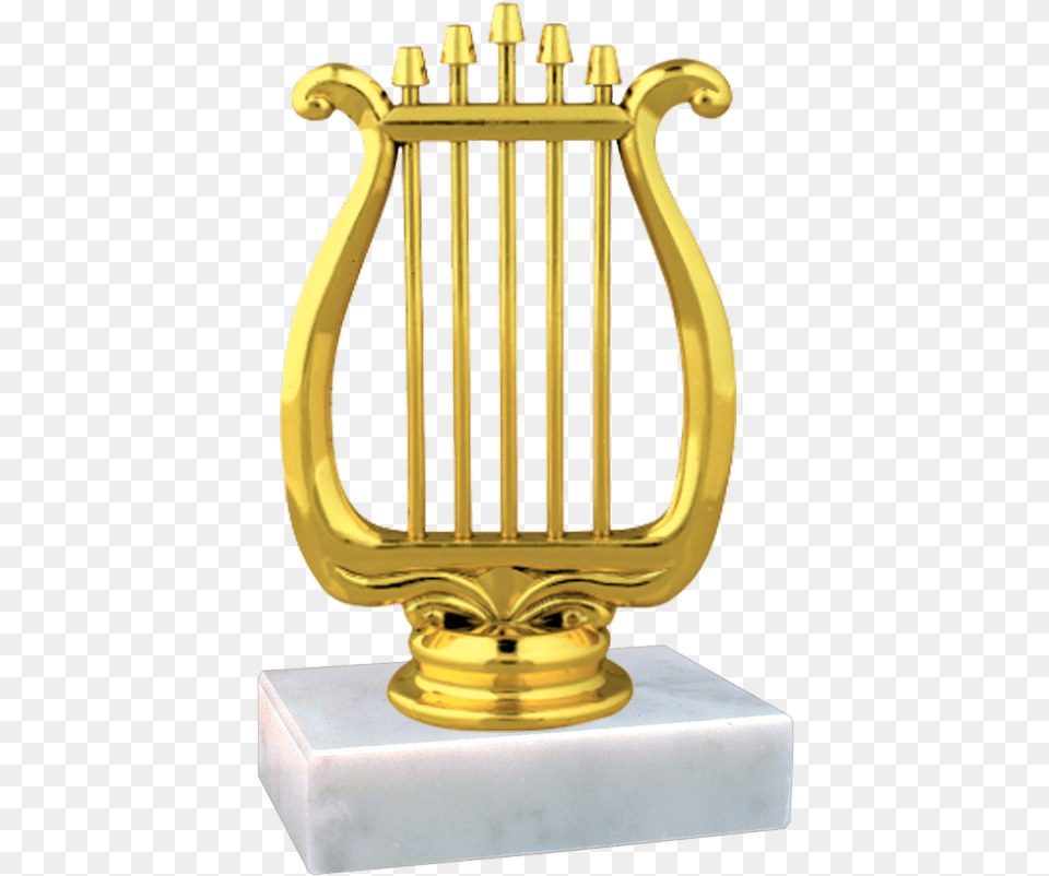 Standard Trophy In Marble Base Gold Lyre, Musical Instrument, Harp, Smoke Pipe Png