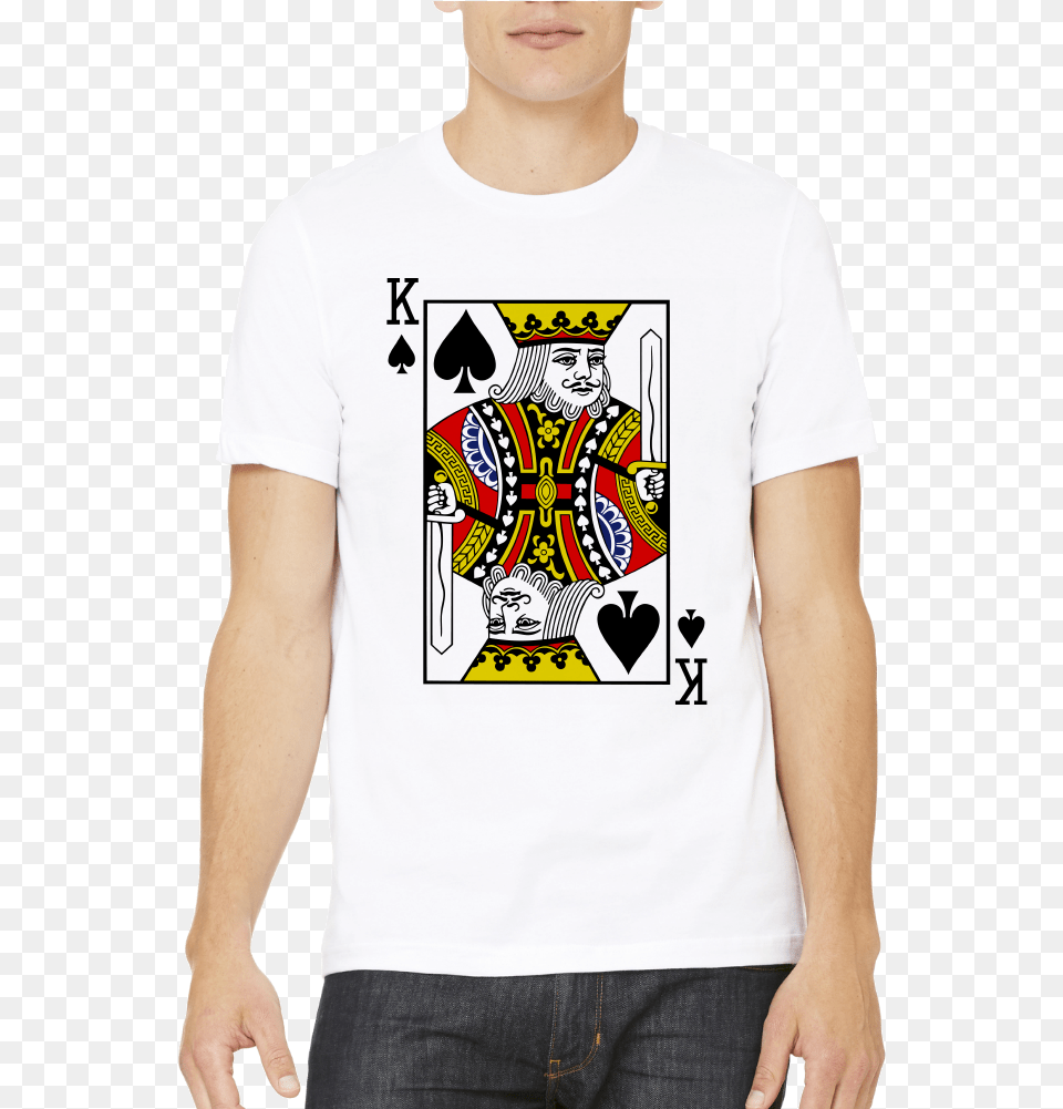 Standard White King Of Spades Playing Card Front, Clothing, T-shirt, Person, Face Png