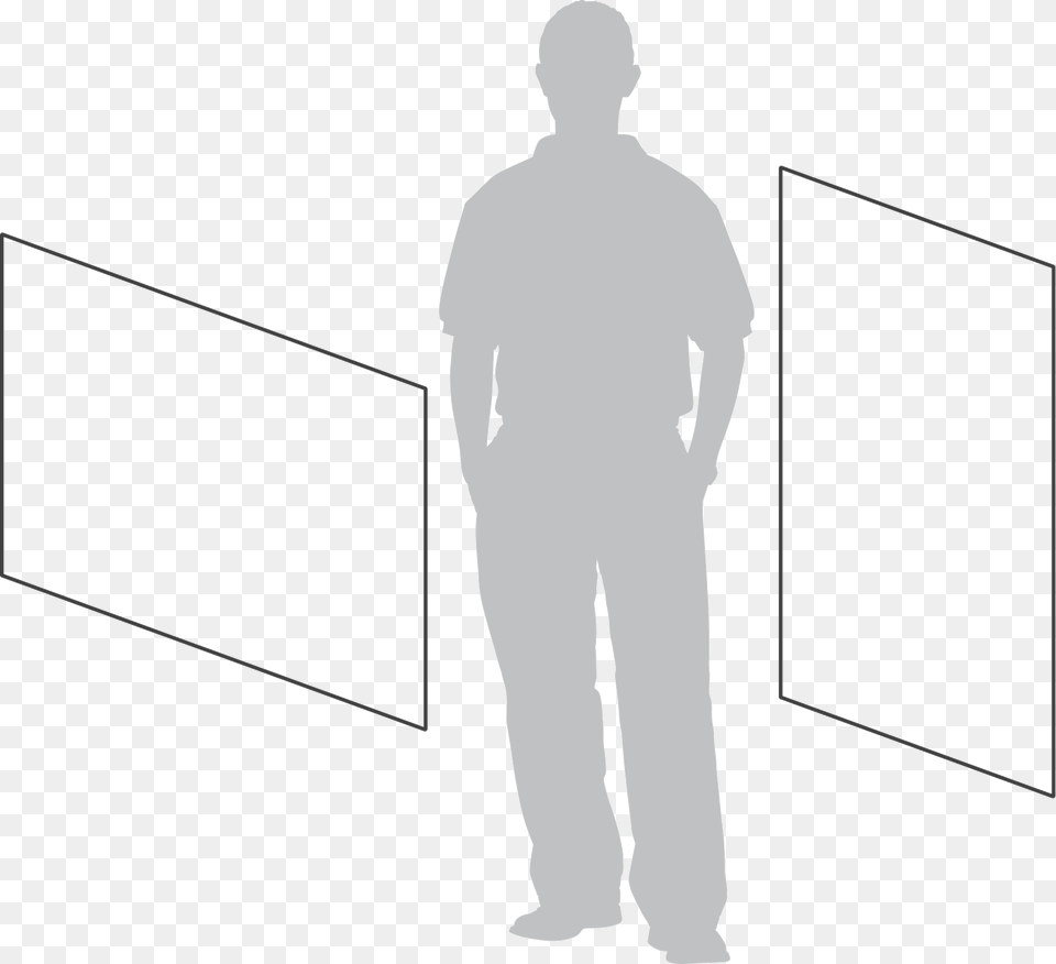 Standing, Person, Silhouette, Walking, White Board Png