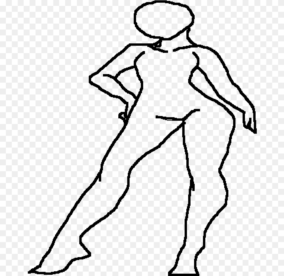 Standing Anime Girl Base, Gray Free Transparent Png