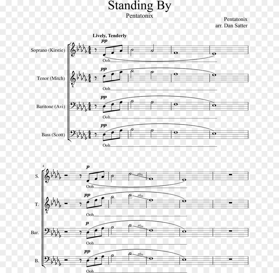 Standing By Sheet Music Composed By Pentatonix Arr Document, Gray Png