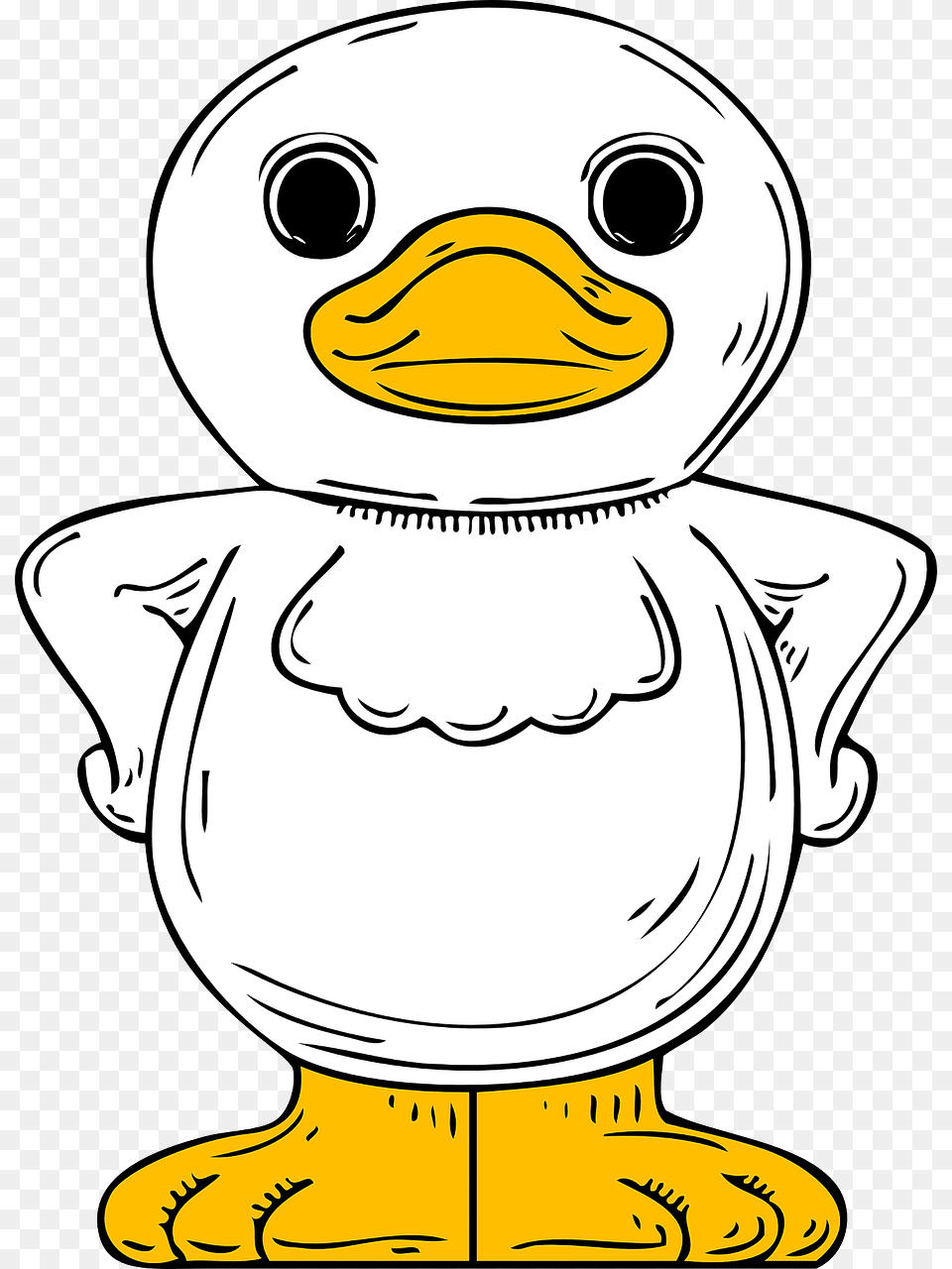 Standing Duck Clip Art Black And White, Baby, Person, Animal, Beak Free Png