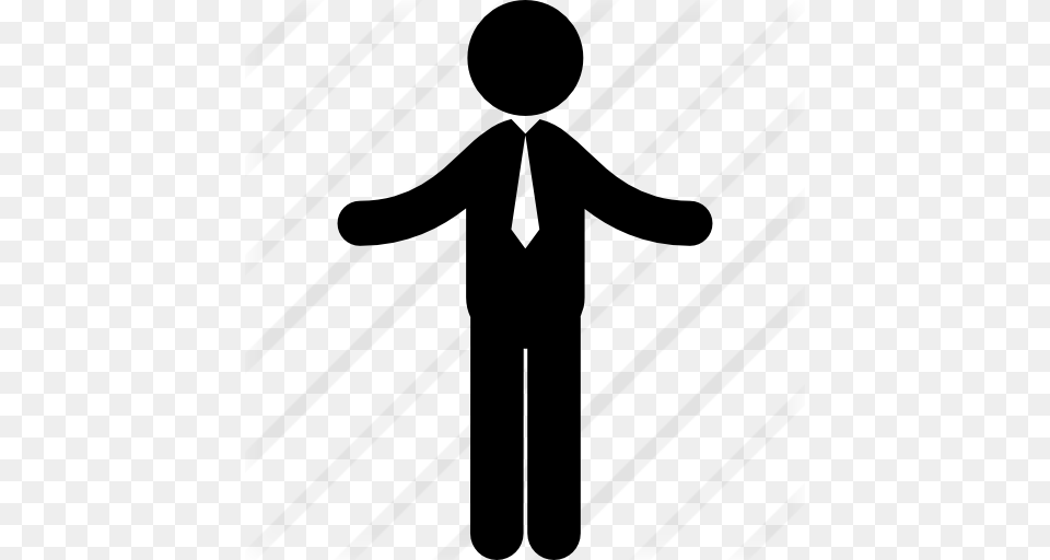 Standing Frontal Businessman With Tie, Gray Free Transparent Png