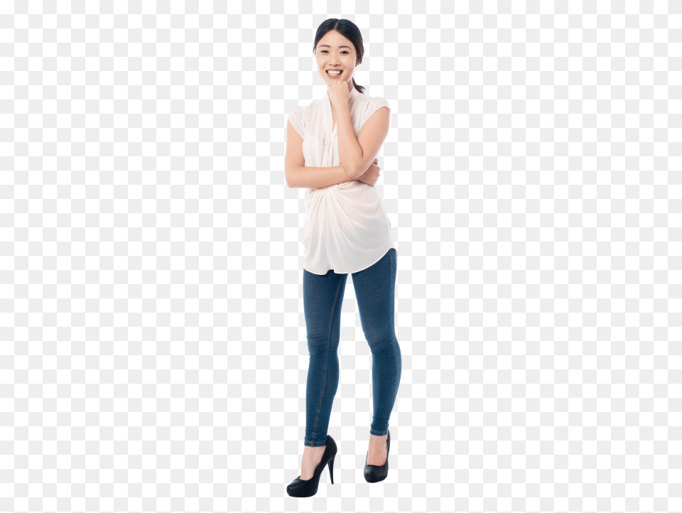 Standing Girl, Blouse, Clothing, Person, Pants Free Png Download
