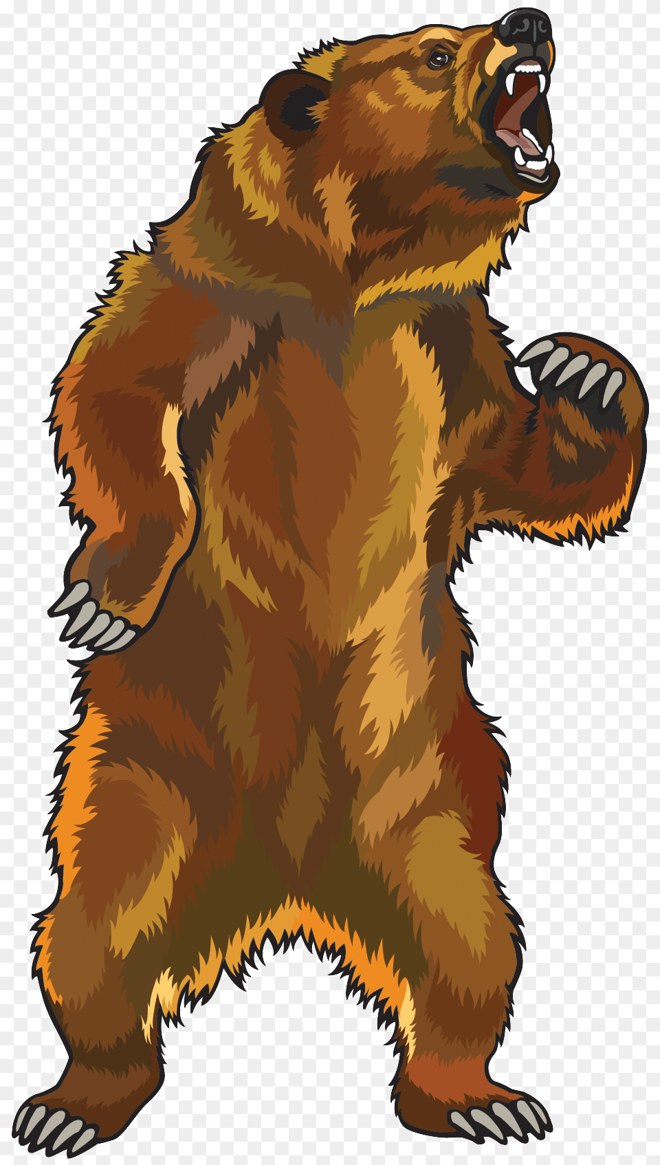 Standing Grizzly Bear Clipart, Animal, Mammal, Wildlife, Brown Bear Free Png Download
