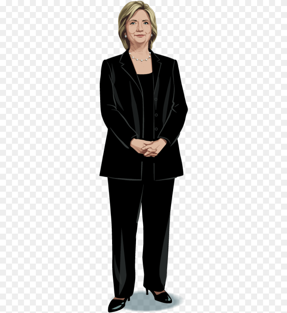 Standing Hillary Clinton Transparent Background, Suit, Clothing, Coat, Sleeve Png