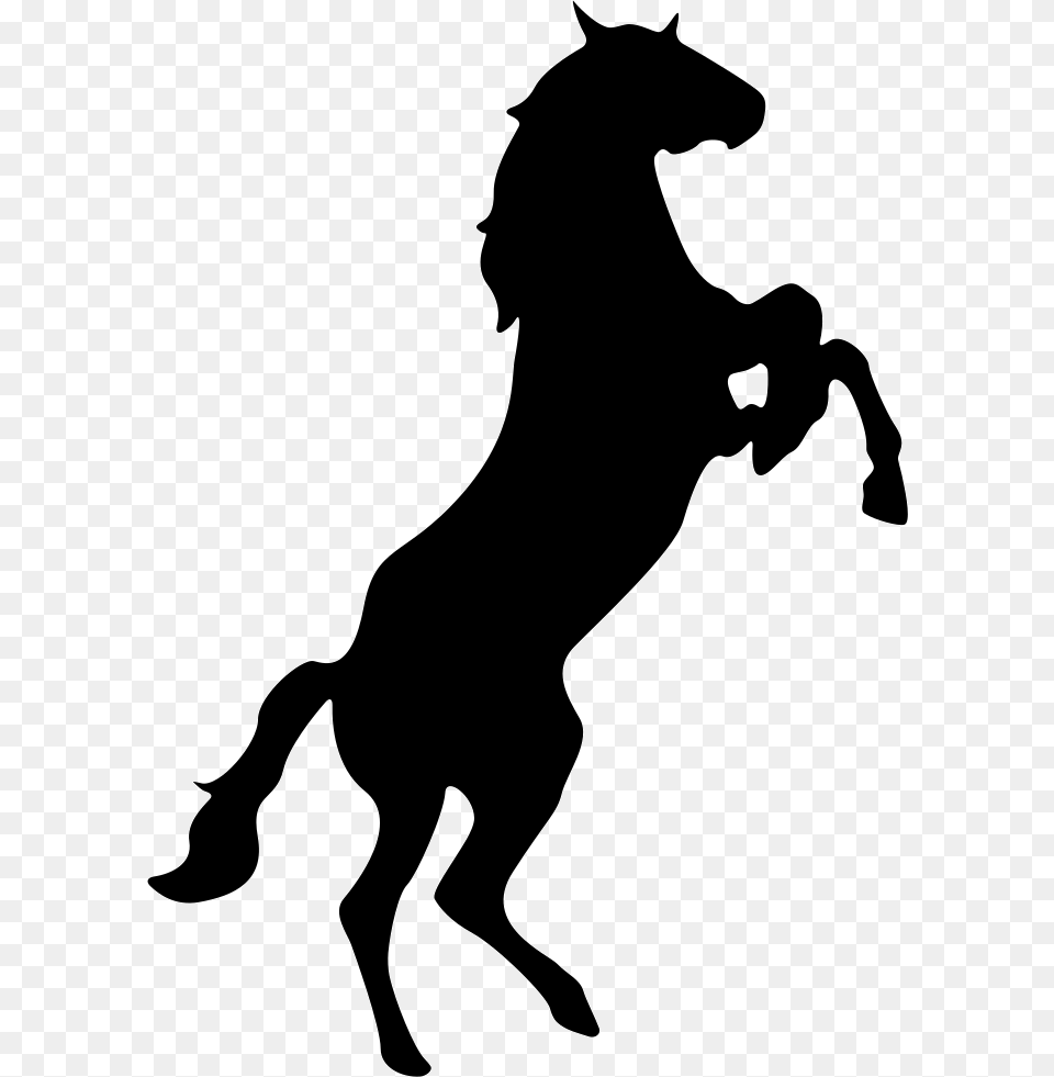 Standing Horse Silhouette Variant Facing The Right Icon, Stencil, Animal, Canine, Dog Free Transparent Png