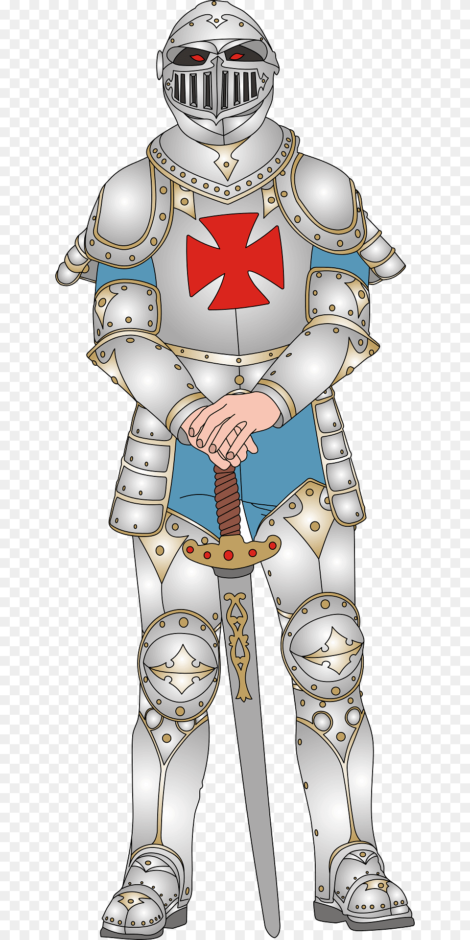 Standing Knight Clipart, Person, Armor, Head Free Png Download