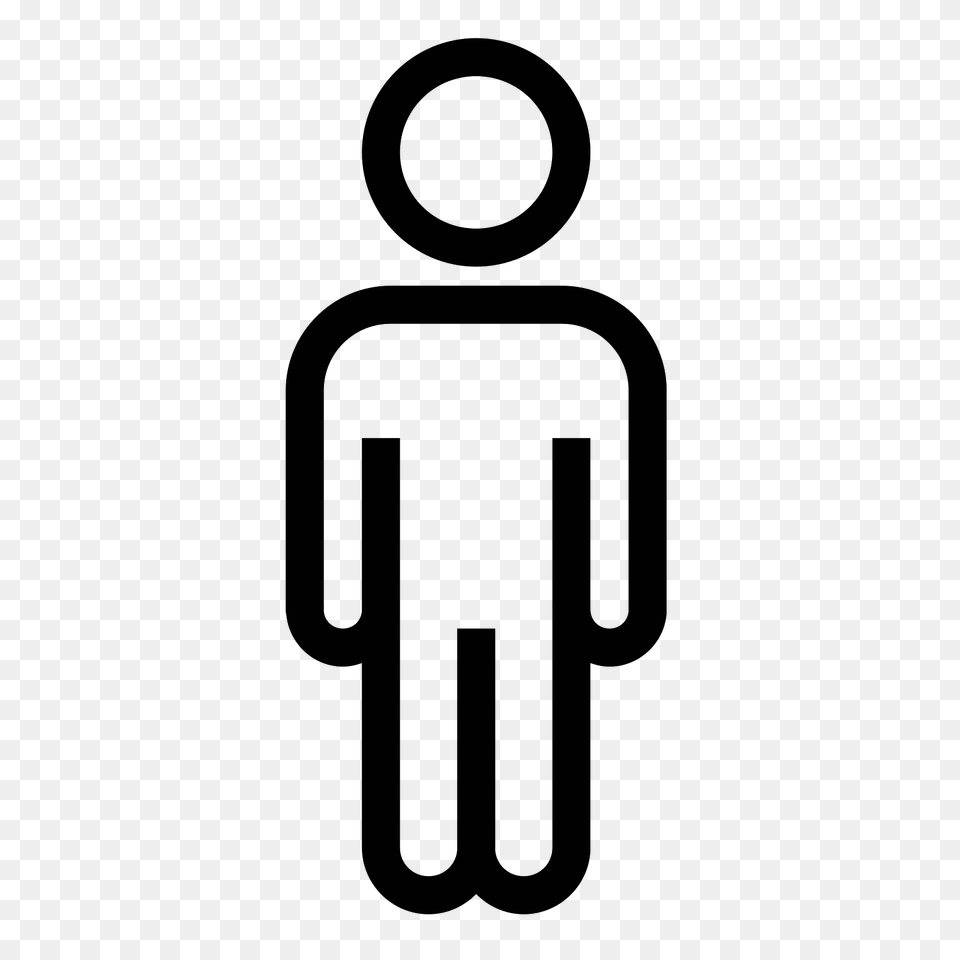 Standing Man Icon, Gray Png