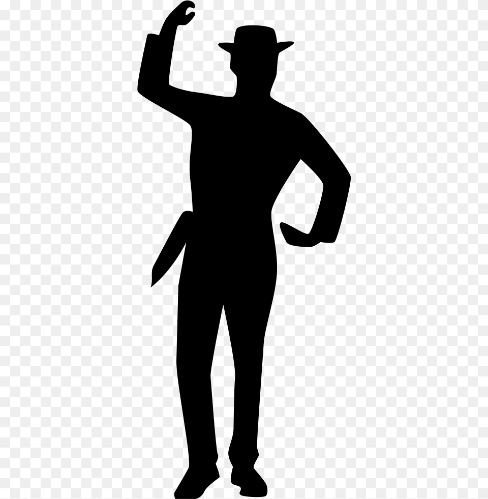 Standing Man Silhouette Silueta De Bailarin Con Sombrero, Clothing, Hat, Adult, Male Free Png Download