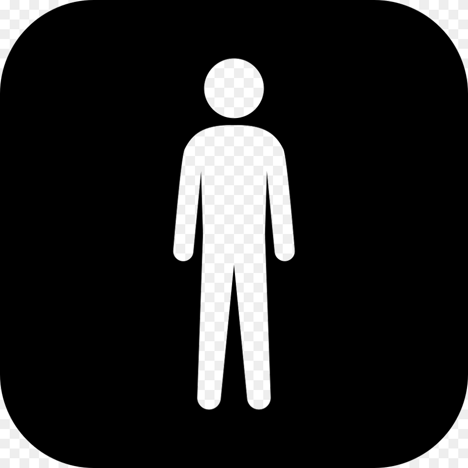 Standing Man White Silhouette In A Black Rounded Square Silueta De Mujer, Sign, Symbol Free Png