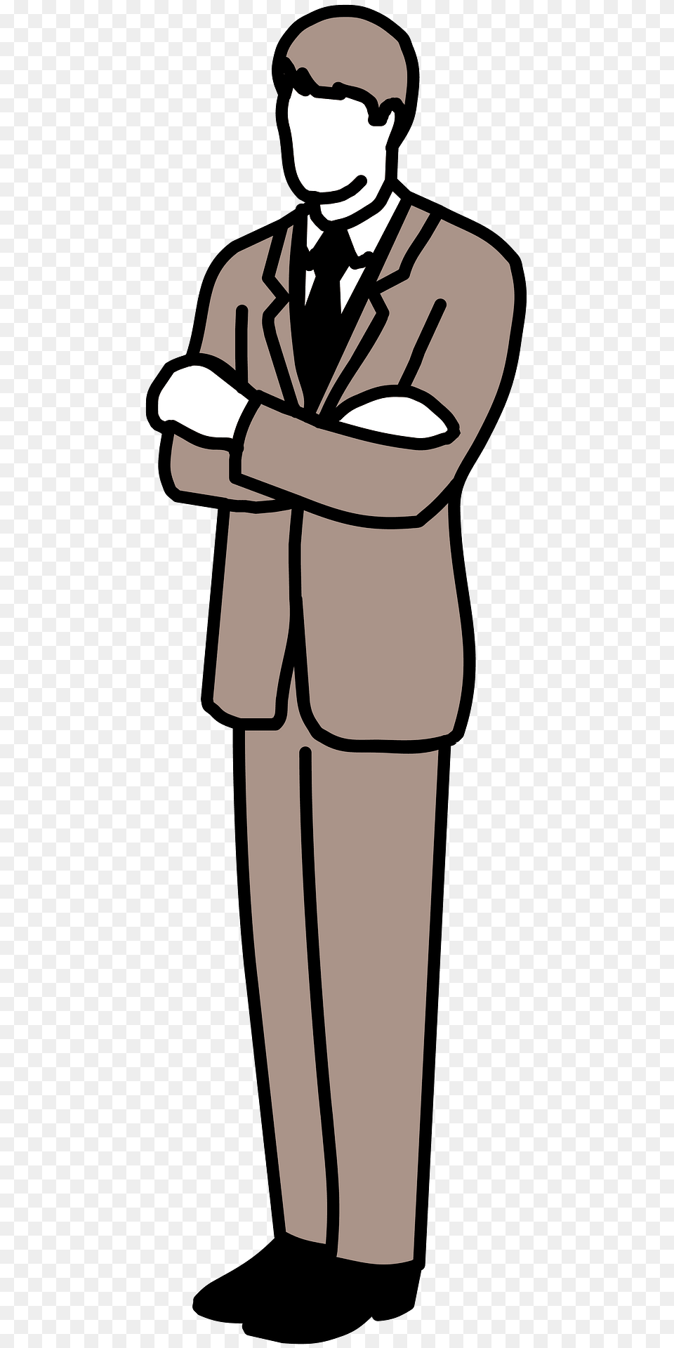 Standing Man With Arms Crossed Clipart, Clothing, Formal Wear, Suit, Adult Free Png