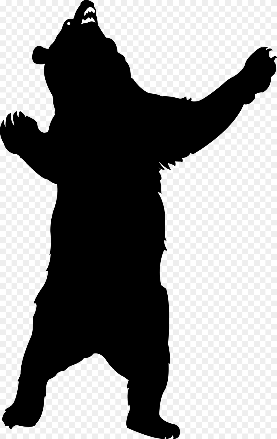 Standing Outline Bear Silhouette, Nature, Night, Outdoors, Astronomy Free Transparent Png