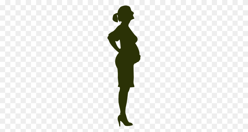 Standing Pregnant Woman Silhouette, Person, Head, Clothing, Coat Free Transparent Png