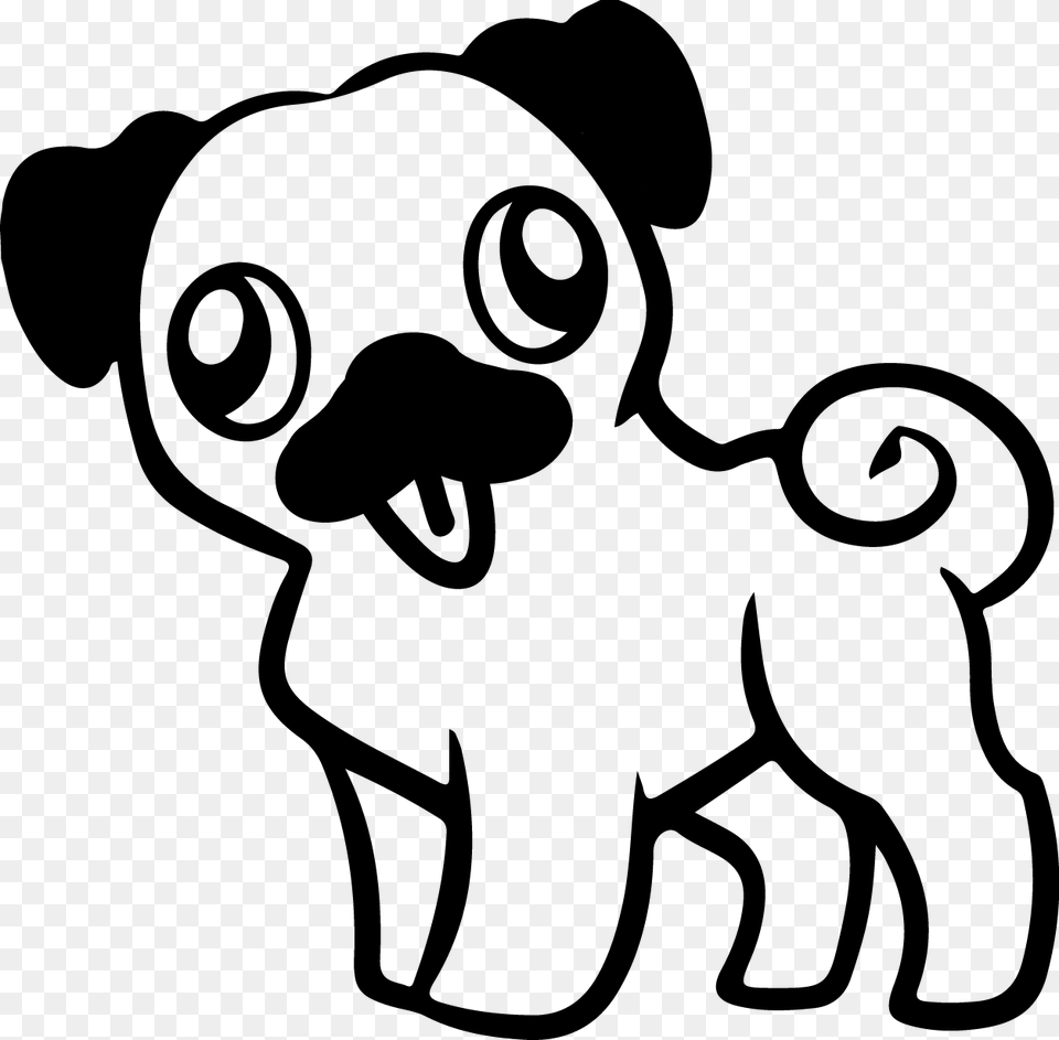 Standing Pug Attempt, Gray Free Png Download