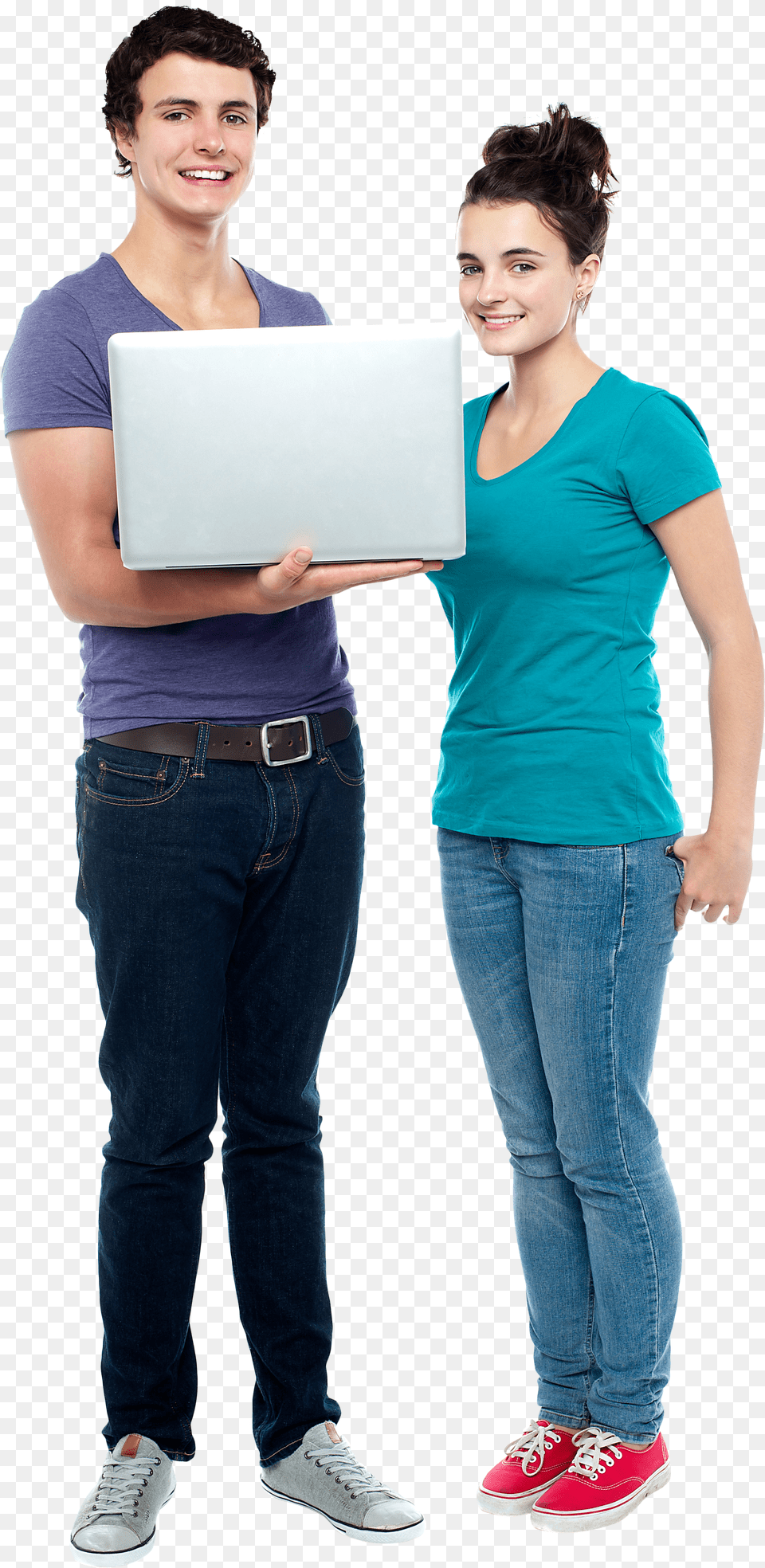 Standing With Laptop Png