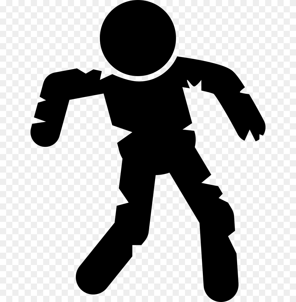 Standing Zombie Shape Zombie Human Icon, Silhouette, Stencil, Baby, Person Png