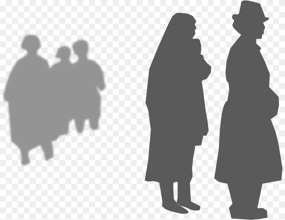 Standinghuman Behaviorsilhouette Last Respects, Clothing, Coat, Silhouette, Adult Png Image