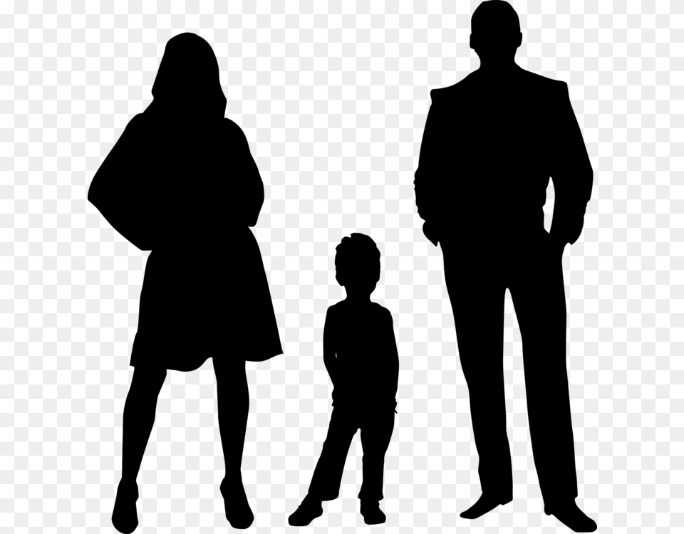 Standinghuman Behaviorsilhouette Silhouette Family Of, Gray Png