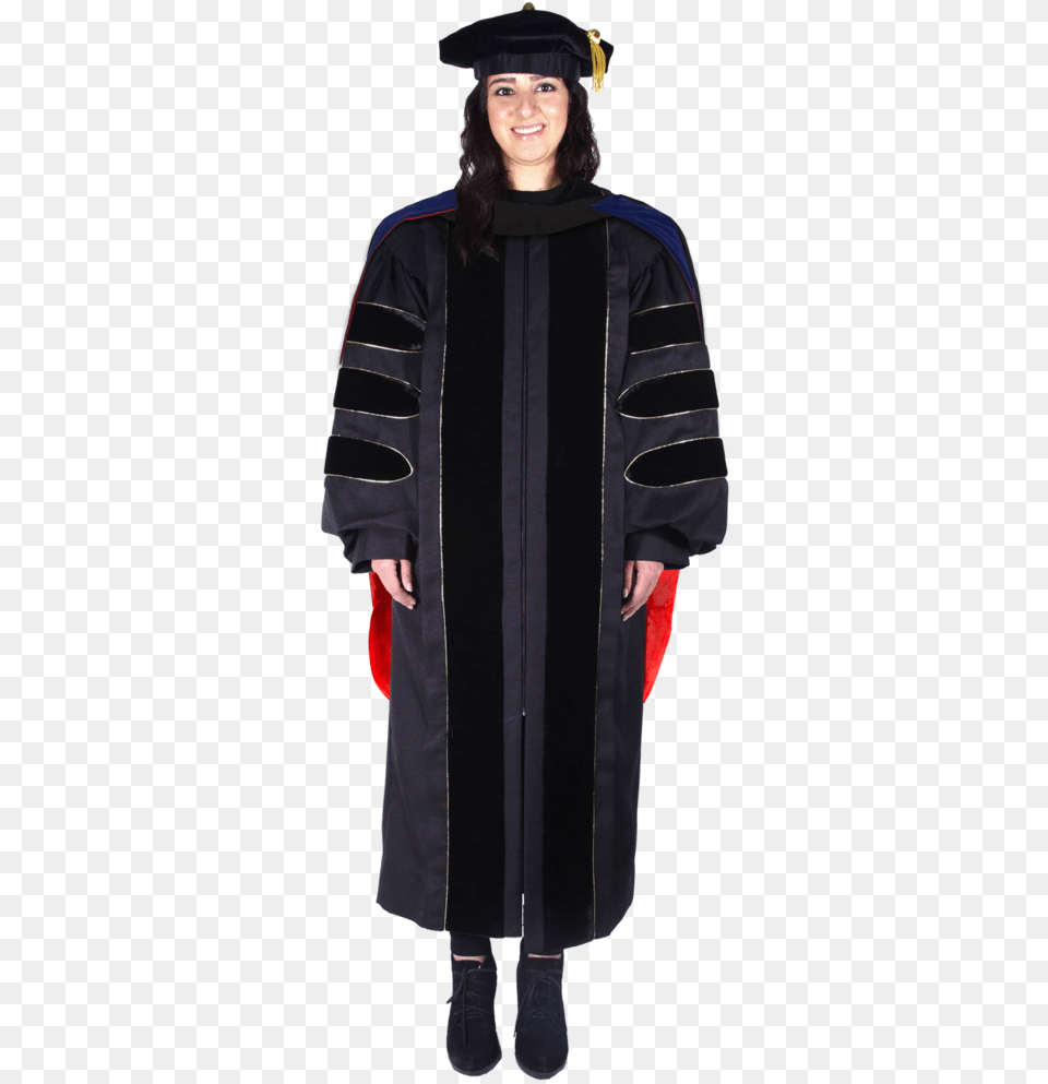 Stanford Complete Doctoral Regalia Rental Set Doctoral Gown And Hood, Person, People, Graduation, Overcoat Png