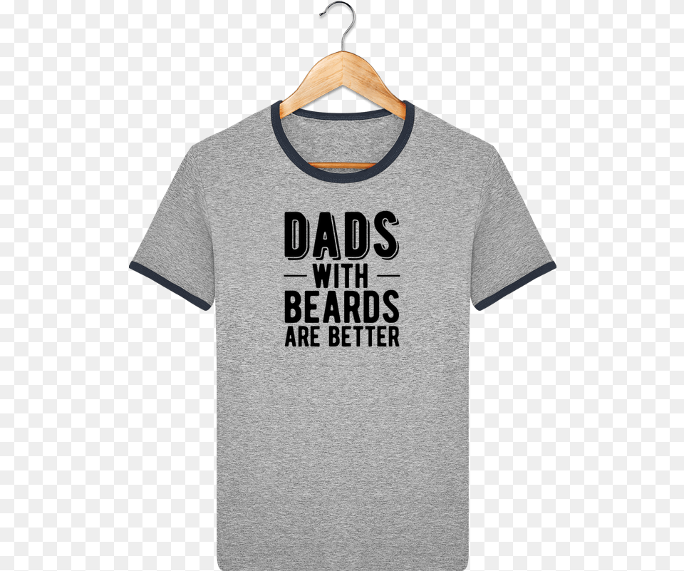 Stanley Contrasting Ringer T Shirt Holds Dad Beard Finn Finn The Better Twin, Clothing, T-shirt, Person Png Image