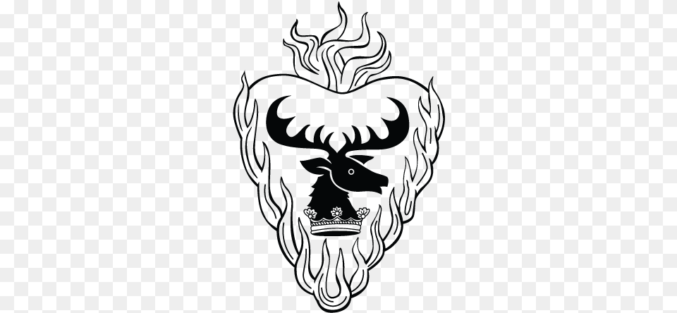 Stannis Baratheon Sigil Black And White, Emblem, Symbol, Logo, Person Free Png