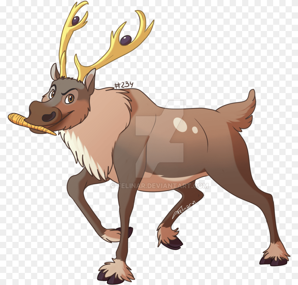 Stantler By Felinar D6zpu9d Cartoon, Animal, Deer, Elk, Mammal Free Png Download