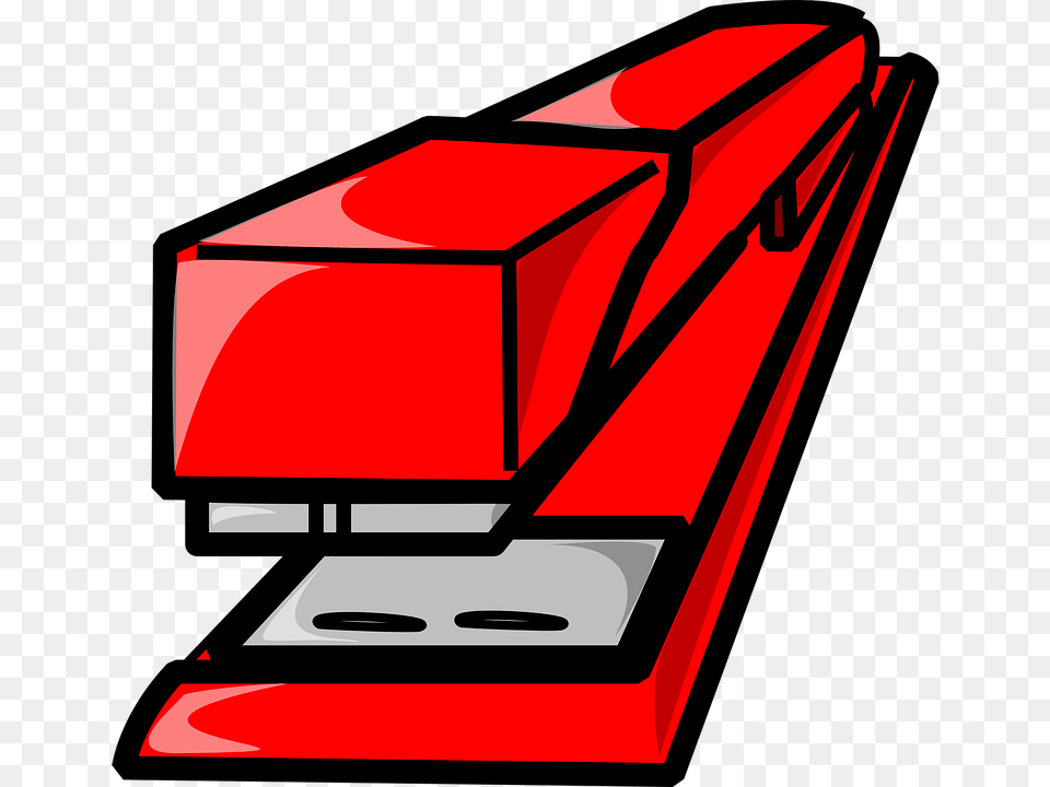 Stapler Office Tool Red Isolated Supplies School Simple Machines In A Stapler Png Image