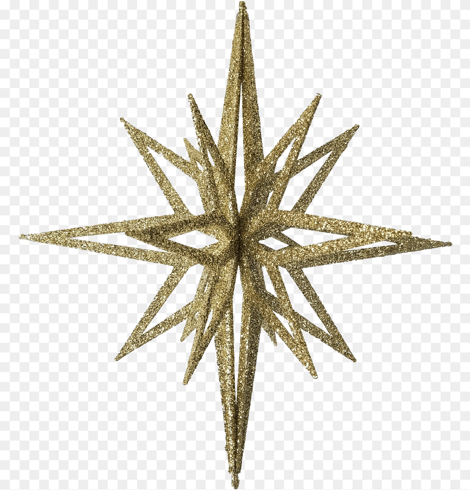 Star 3d Gold Glitter Star Glitter Christmas Ornaments, Plant, Star Symbol, Symbol Png Image