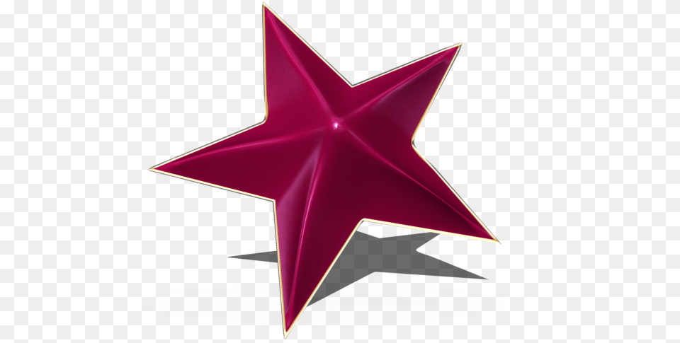 Star 3d Magenta Golden Frame Glossy Kktc Flag, Star Symbol, Symbol, Animal, Fish Png