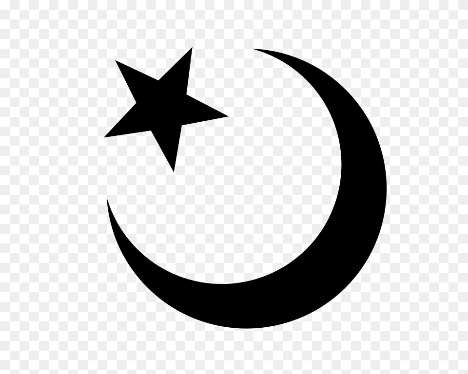 Star And Crescent Rotated, Gray Png