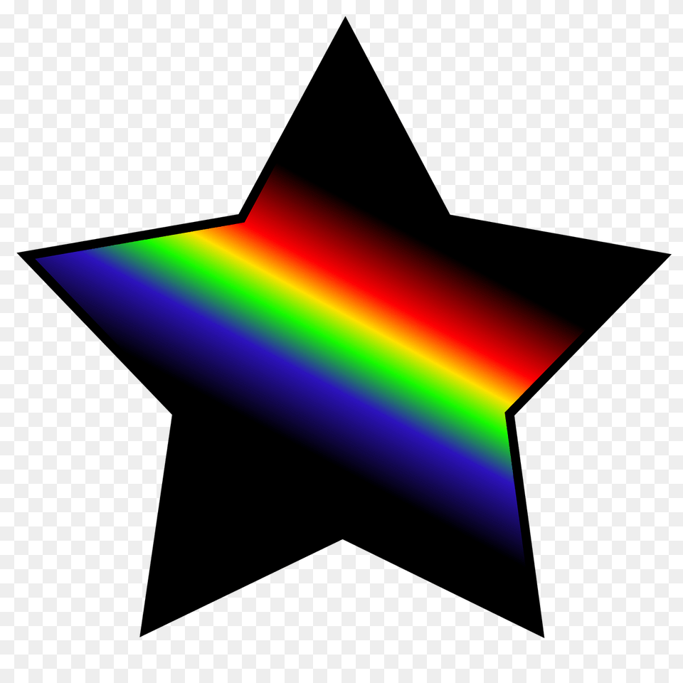 Star Black And Rainbow, Star Symbol, Symbol, Disk, Light Png Image