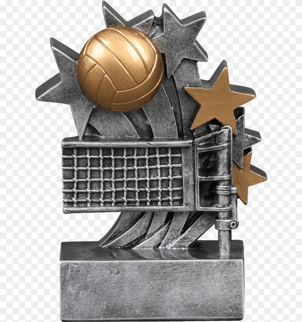 Star Blast Resin Volleyball Trophy Volleyball Trophy, Ammunition, Grenade, Weapon, Sphere Free Png