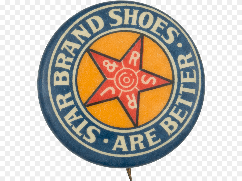Star Brand Shoes Are Better Advertising Button Museum Circle, Badge, Logo, Symbol, Machine Free Png