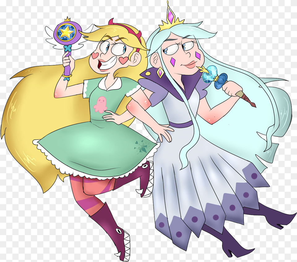 Star Butterfly And Her Mother Moon Butterfly Star And Moon Butterfly, Book, Comics, Publication, Face Png Image