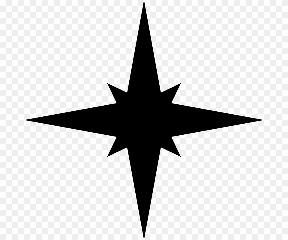 Star Clipart Curved, Gray Free Png