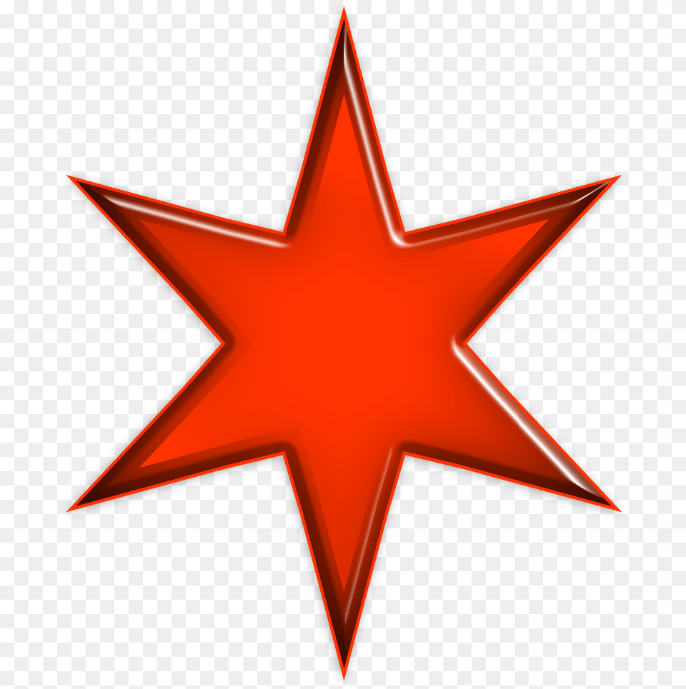 Star Clipart Flag Of Chicago Red Star Chicago Flag Star, Star Symbol, Symbol, Cross Png Image