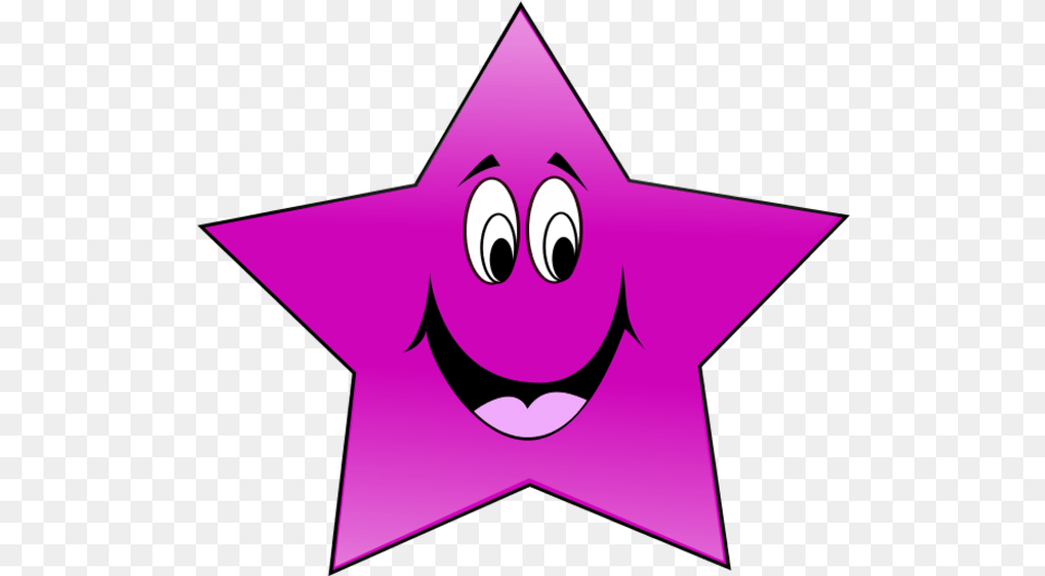 Star Clipart Pink Star With Face Clipart, Purple, Symbol, Star Symbol, Person Png Image