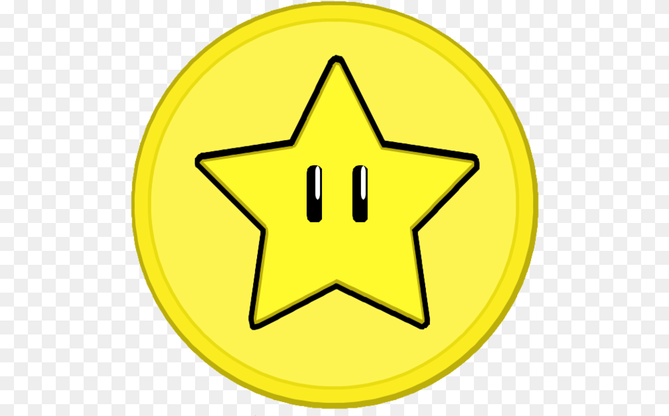 Star Coin Super Mario Star Coin, Star Symbol, Symbol, Disk Png Image